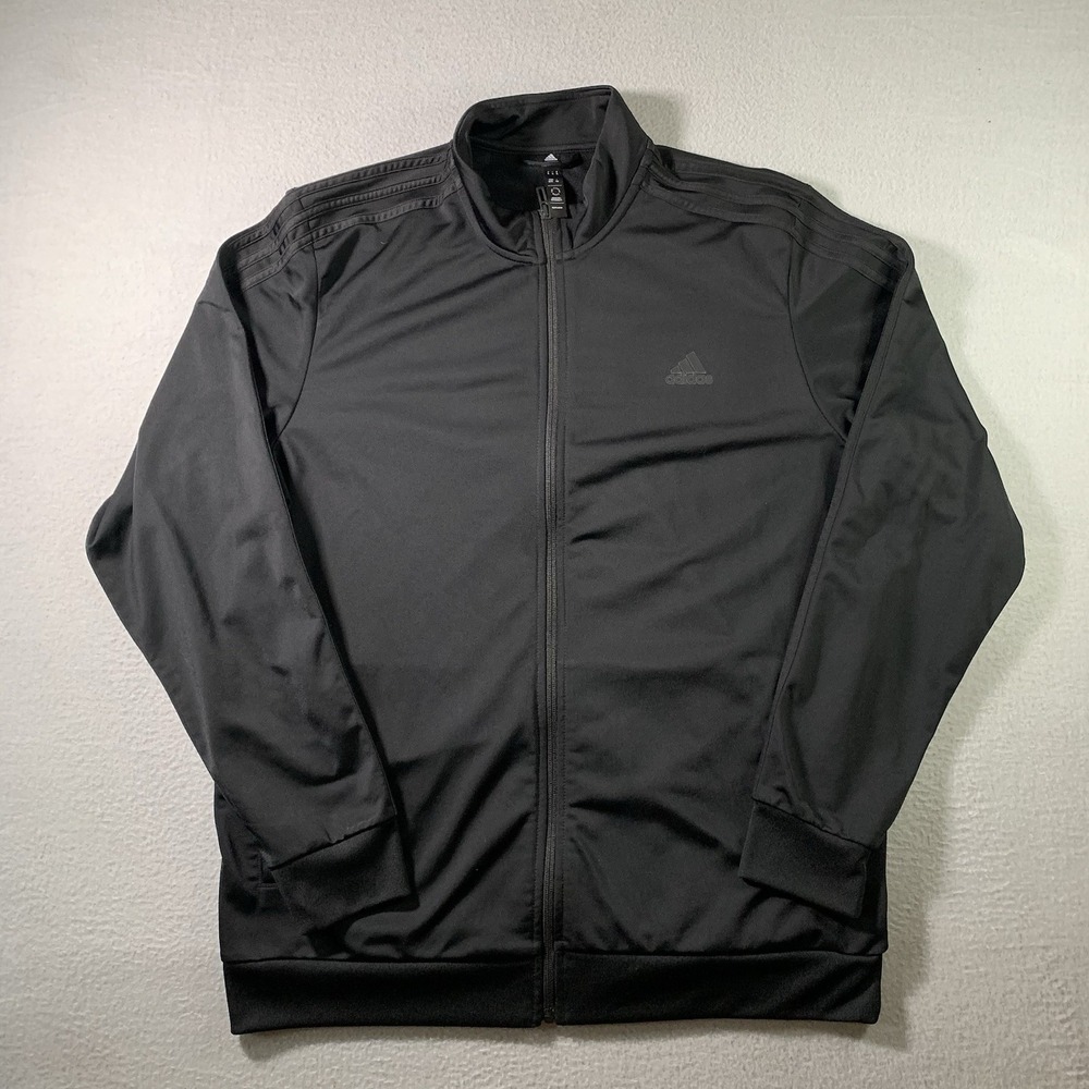 New adidas Essentials Warm-Up 3-Stripes Track Jacket H46101- Black  Men's xL